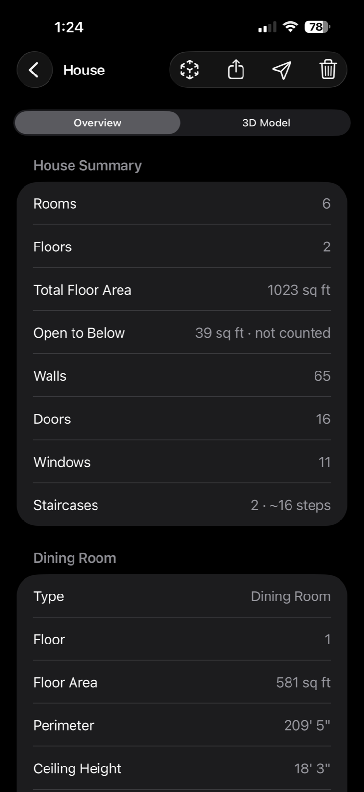 Scanstead house summary listing rooms, floors, total floor area, walls, doors, windows and staircases